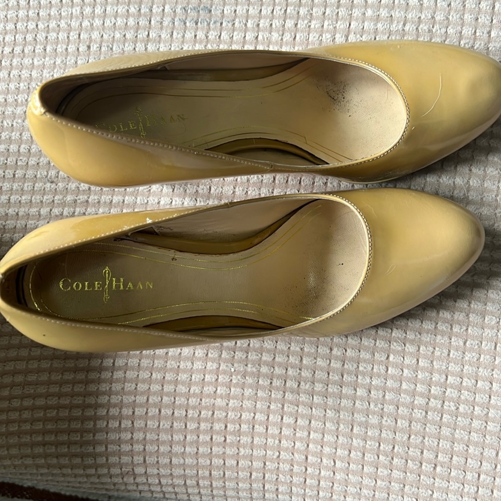Tan high heels